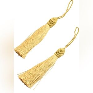 NIB 10 pcs Champagne Silky Bookmark Tassels | Chinese Knot | DIY
